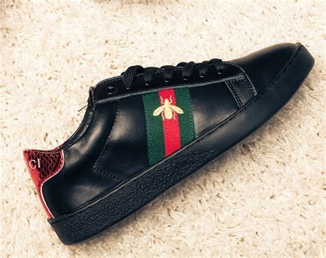 replica ace gucci signature sneaker black gucci signature|how to tell gucci ace shoes.